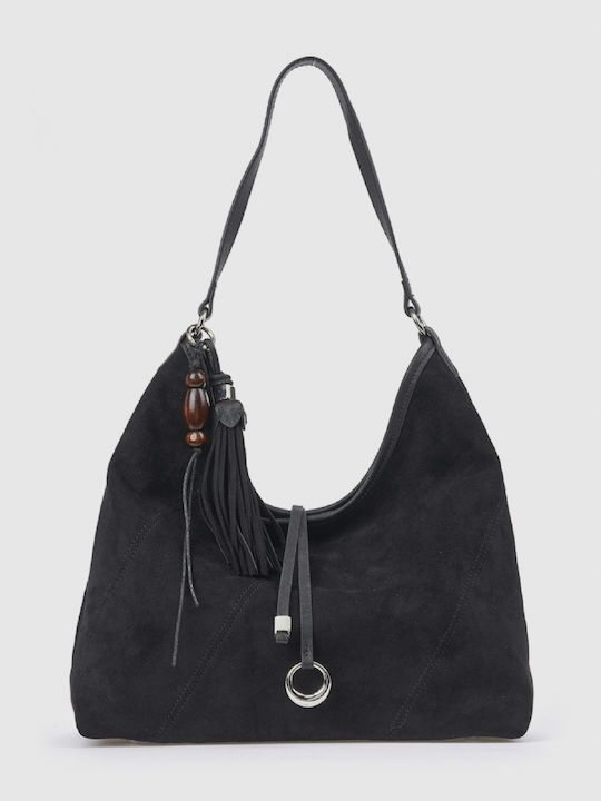 Verde Women's Shoulder Bag Suede with Fringes B...