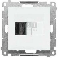 Simon 55 HDMI Модул Конектор Мат Бял Tghdmi.01/111