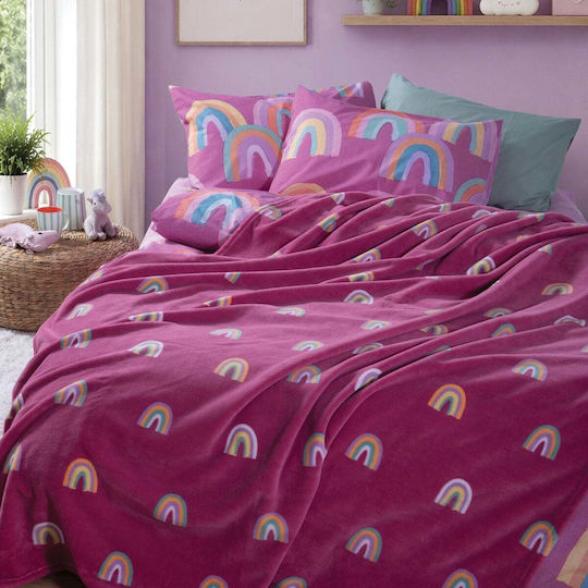 Nef-Nef Homeware Одеяло Флийс Rainbow Mood Фуксия 220x160εκ. Nef-Nef Homeware Одеяло Флийс Rainbow Mood Фуксия 220x160εκ.