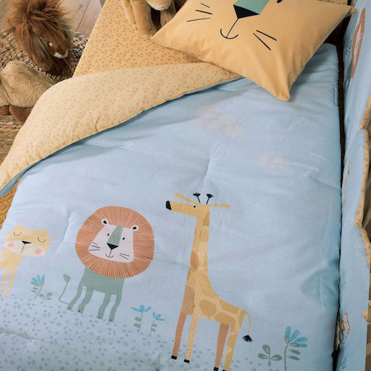 Nef-Nef Homeware Wild Company Kinderbettdecke Für Krippe Blau 110x140cm