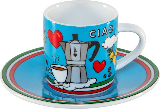 Bialetti Σετ Φλιτζάνια Espresso από Πορσελάνη Λευκά 2τμχ