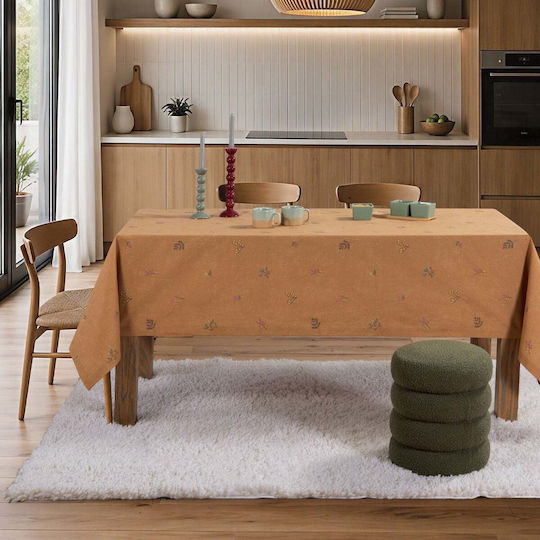 Nef-Nef Homeware Cotton Stain-Resistant Tablecloth Elaris Mustard 140x180cm