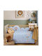 Nef-Nef Homeware Set Baby Crib Sheets Cotton Wild Company Blue 120x170cm