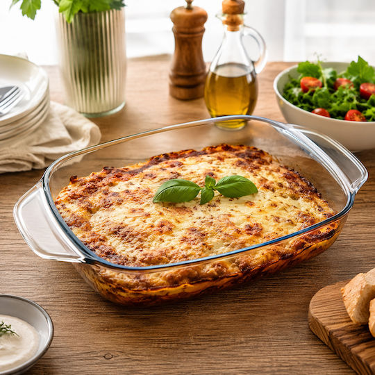 Rectangular Heat-Resistant Glass Cookware 38x25.3x6.5cm