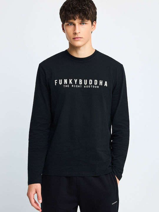 Funky Buddha Мъжка блуза С Дълъг Ръкав Черна