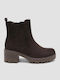 Wildleder Damen Stiefeletten mit Absatz Braune
