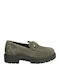 Damen Mokassins in Khaki Farbe