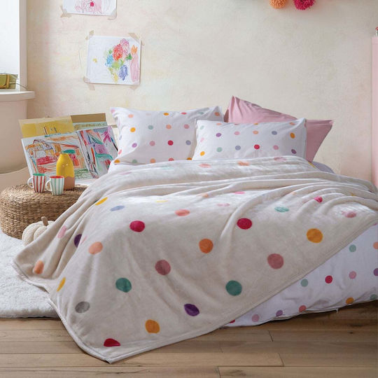Nef-Nef Homeware Kinderdecke Dots Ecru 220x160cm