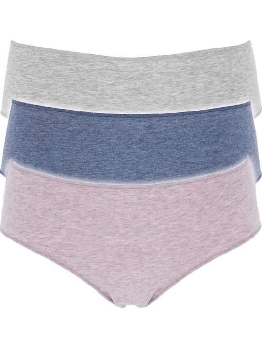 Cotonella Midi Дамски слип 3Pack Многоцветни
