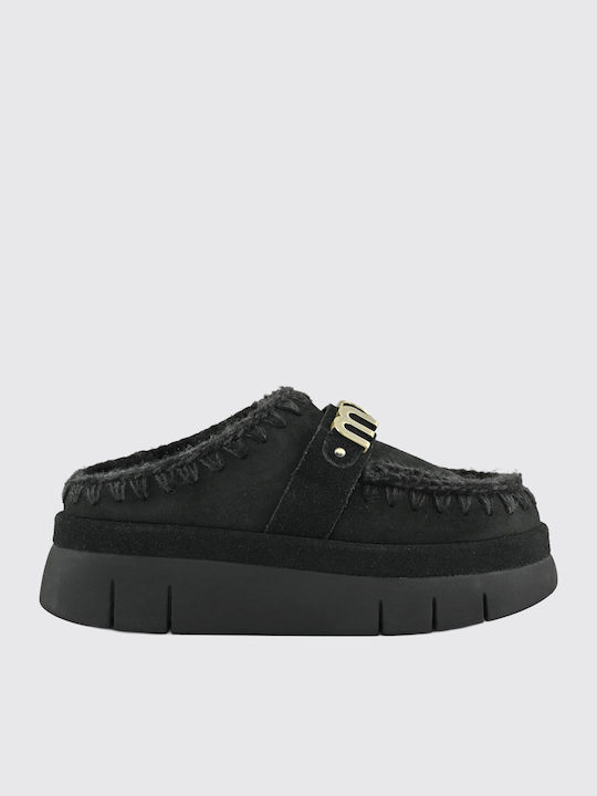 Bounce Suede Σαμπό Γυναικείες Παντόφλες Μαύρες