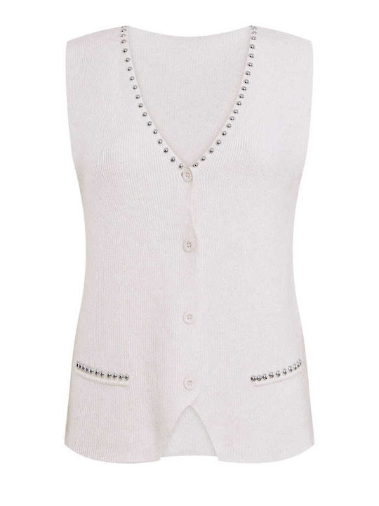 Celestino Damen-Gestrickte Weste Trucs Beige Offen