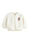 Kinder-Sweatshirt Strickjacke Weiß