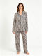 Goodnight Set de pijamale de vară pentru femei Leopard Deschis