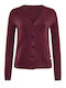 Gestrickte Damen Strickjacke Glitter Burgundisch