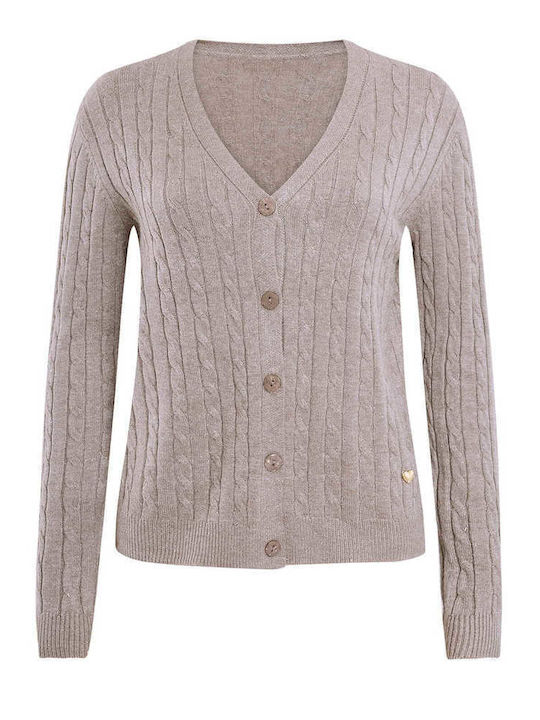 Celestino Gestrickte Strickjacke Glitter Braun ...
