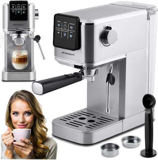 Berdsen Μηχανή Espresso 1350W Πίεσης 20bar Ασημί BD-770