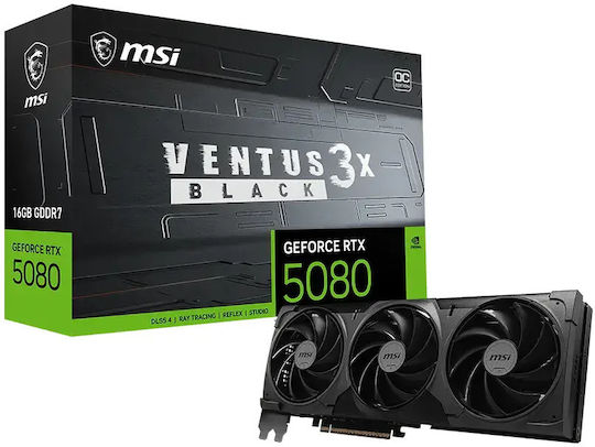 MSI GeForce RTX 5080 16GB GDDR7 VENTUS 3X OC Κάρτα Γραφικών