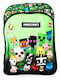 Setino School Shoulder Bag for Elementary School with Water Bottle Holder Green 30 x 19 x 42 cm