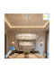 Keskor Adjustable Silver LED Ceiling Light with Crystals 60x60cm