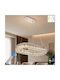 Keskor Silver LED Ceiling Light with Crystals 77x29cm