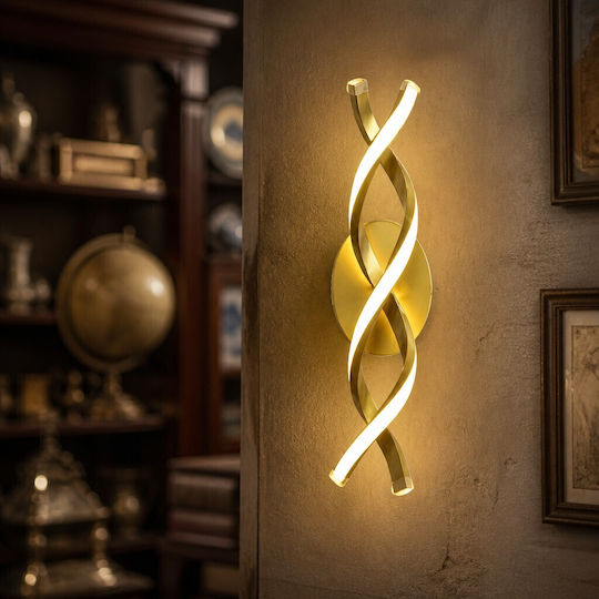 Lampă de perete modernă cu LED integrat și lumină alb cald auriu 10x45x45cm