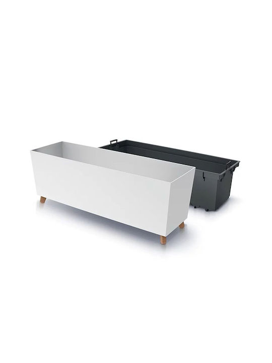 Iliadis Planter Box Plastic White 77x23.5x30cm