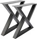 Picior Metalic de Mobilier 2 Buc 55x72cm Negru