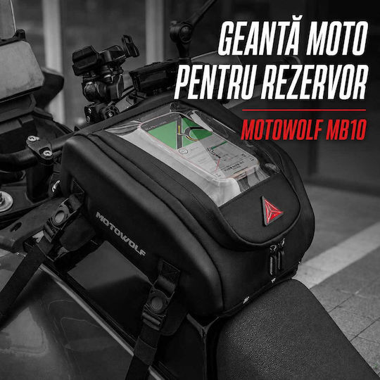 Motowolf Mb10 8l Motorrad-Tanktasche Magnetische Riemen Telefonfach Regenschutz