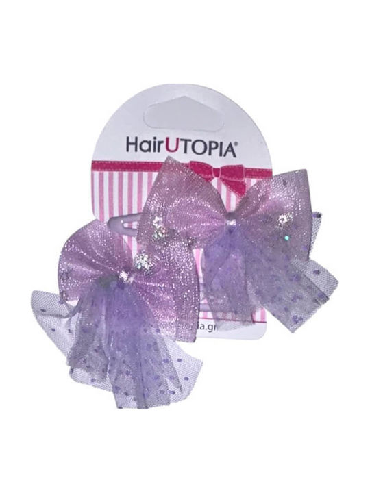 Hair Utopia Set Clame de Păr Pentru Copii Cu Clemă Fundiță Multicolor 2 Bucăți