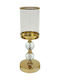 Marhome Kerzenhalter Glas in Gold Farbe 12x12x34,5cm