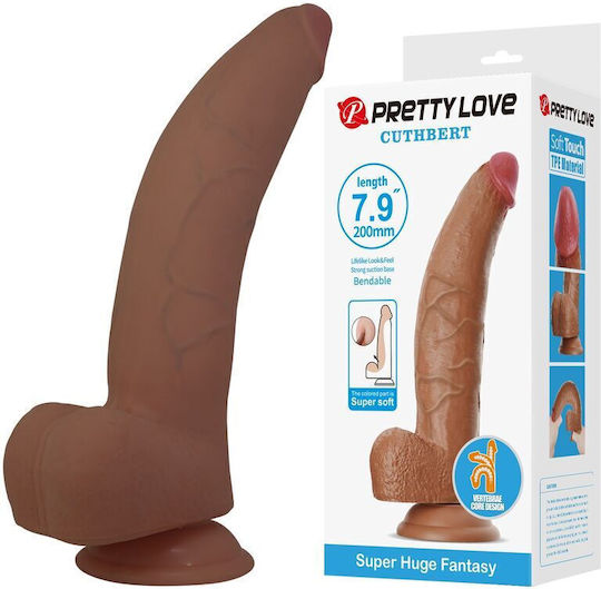 Pretty Love Ρεαλιστικό Dildo με Βεντούζα Καφέ