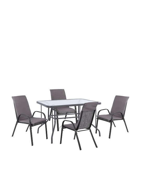 Outdoor Dining Set 5 Pieces Homemarkt with Pillows