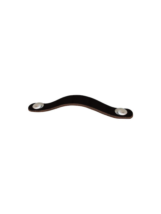 Viometale 05.80 Möbelgriff aus Leder Nickel Matt mit Lochabständen 96mm 05.80-96.52