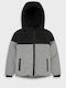Kids Casual Short Hooded Jacket Light Grey