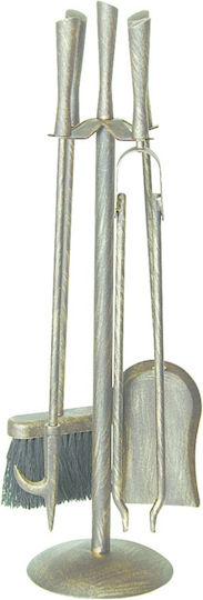 Metallotechniki Fireplace Tool Set With Bronze Stand Holder