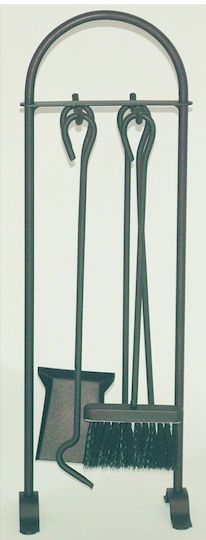 Metallotechniki Fireplace Tool Set With Bronze Stand Holder