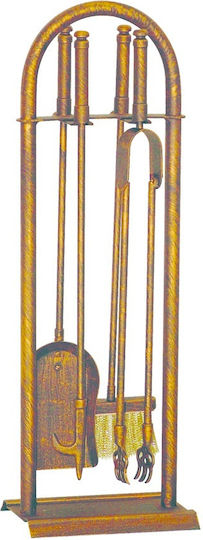 Metallotechniki Fireplace Tool Set With Bronze Stand Holder
