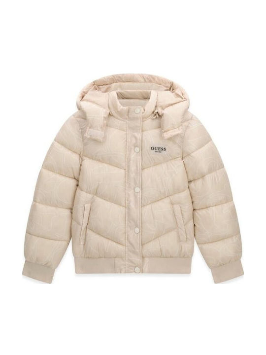 Guess Kids Short Beige Denim Jacket