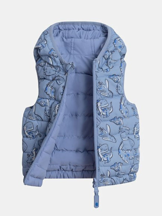 Kids Casual Short Hooded Blue Jacket