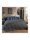 Nef-Nef Homeware Single Quilt Set with Microfiber Filling 160x220cm Chroma Grey 330 GSM
