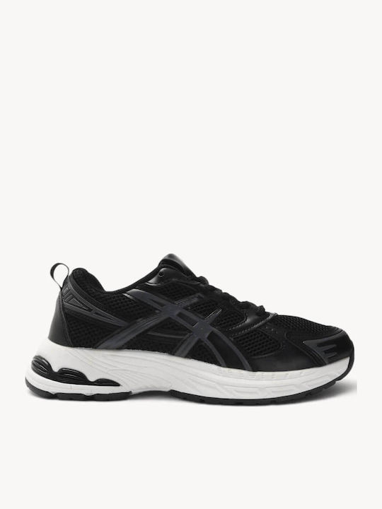 Μαύρα Sneakers Mesh Πάνελ Πολυεπίπεδη Σόλα