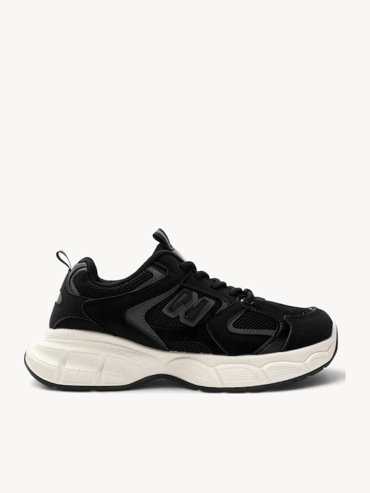 Schwarze Chunky Sneakers Mesh Mit Mehrschichtig...