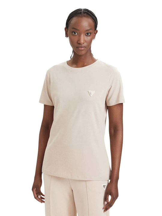 Guess Colette Damen Crop T-Shirt Beige