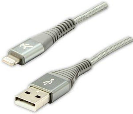 Logo Collection Cablu Braided USB-A La Lightning Argintiu 1m