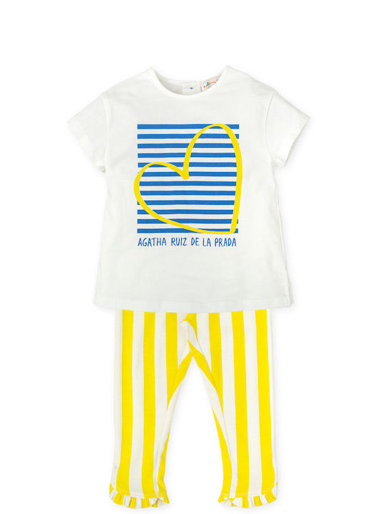 Kinderbekleidungsset mit Hosen 2 Stück Gelb Blau Weiß
