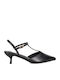 Spitze Zehe Pumps mit Riemen Schwarz