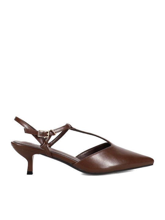 Migato Spitze Zehe Pumps mit Riemen Braune