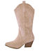 Celestino Women's Cowboy Boots Embossed Patterns Beige