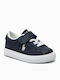 Polo Kids Sneakers with Hoop & Loop Closure Navy Blue