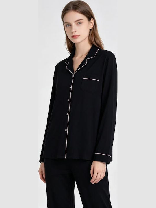 Goodnight Set De Pijamale De Vară Pentru Femei Negru